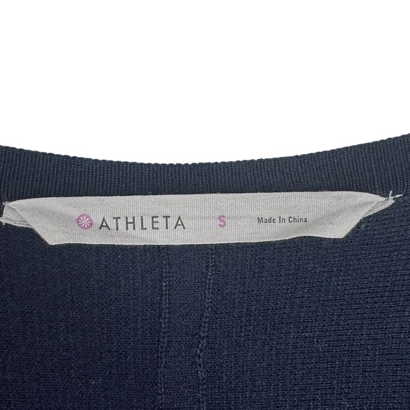 ATHLETA Chill Chaser Sweater Jacket Navy Heavy Knit with pockets Size Small - Picture 5 of 10